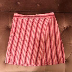 NWOT LOFT Pink & Red Striped Skirt Size 8